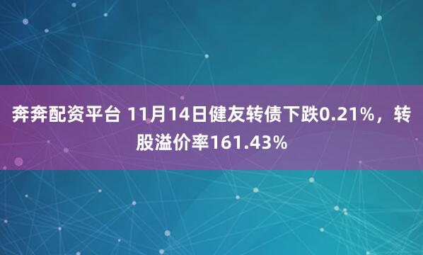 奔奔配资平台 11月14日健友转债下跌0.21%，转股溢价率161.43%